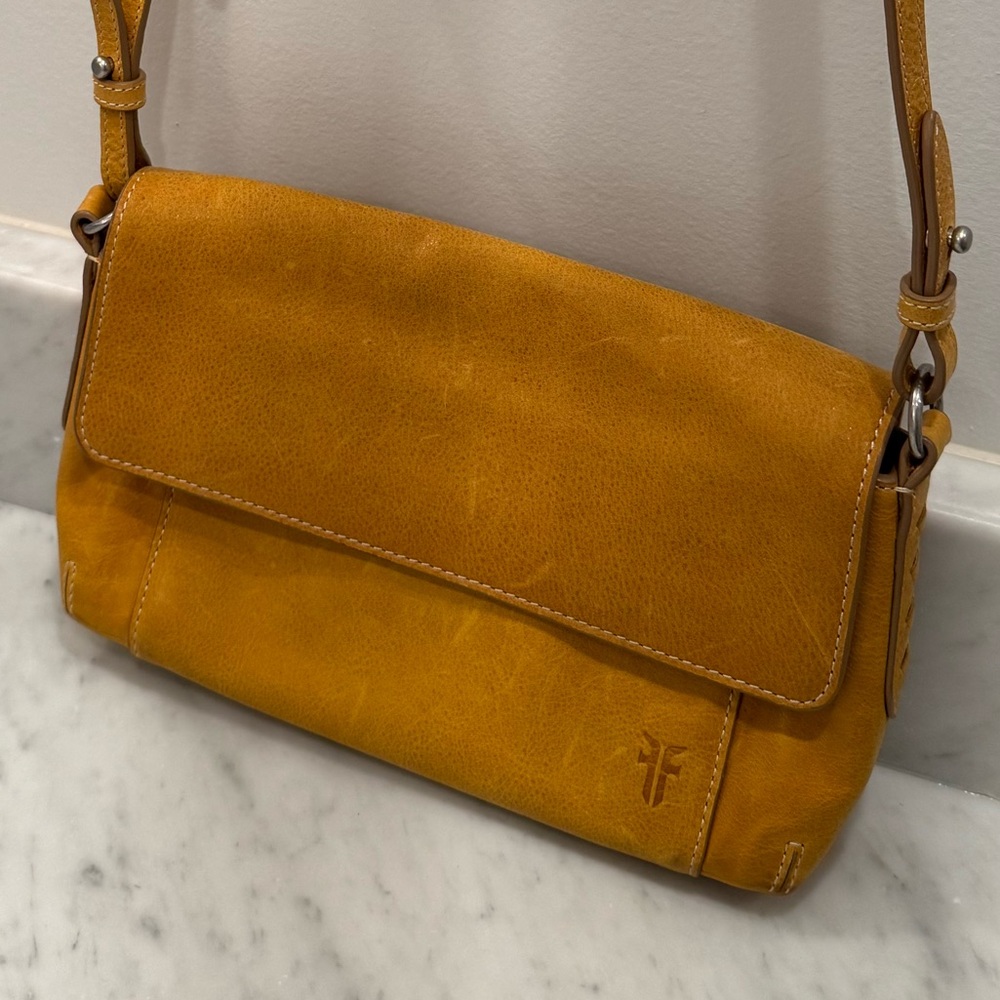 Frye leather yellow crossbody, brand new without tags. One of a kind!